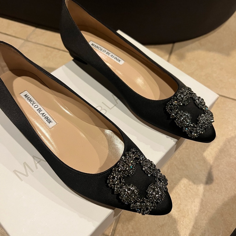 Hangisi Jeweled Pointy Toe Flat MANOLO BLAHNIK